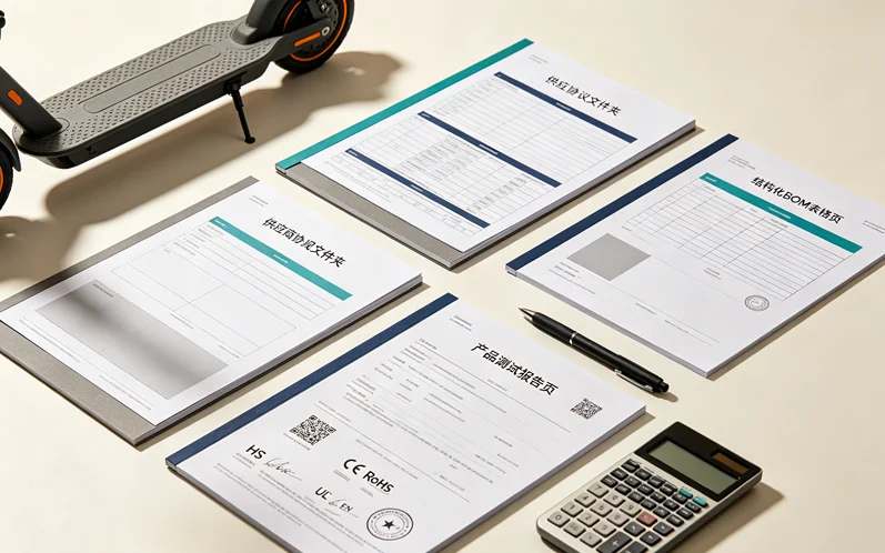 Documents to prepare for an electric scooter import order