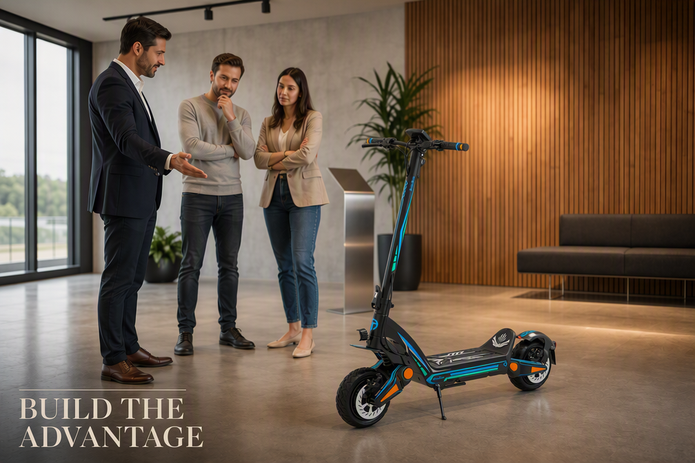 premium electric scooter presentation